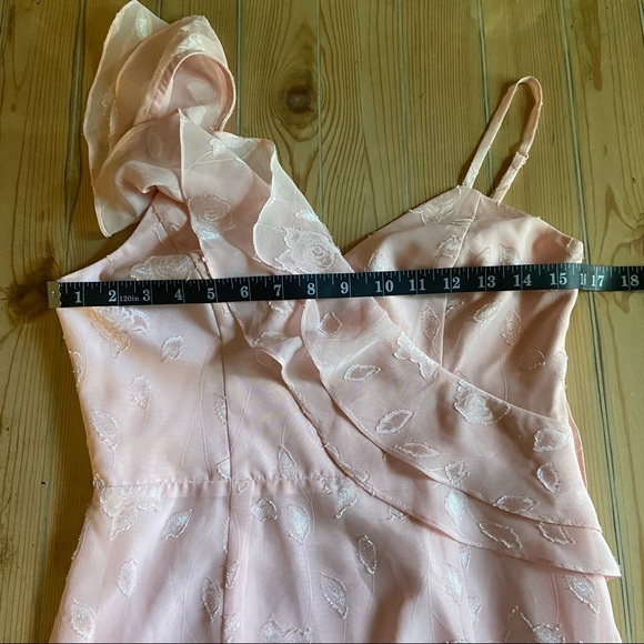 NWOT Lulus Forever Blush Pink Floral Jacquard Ruffled Maxi Dress - Picture 9 of 12